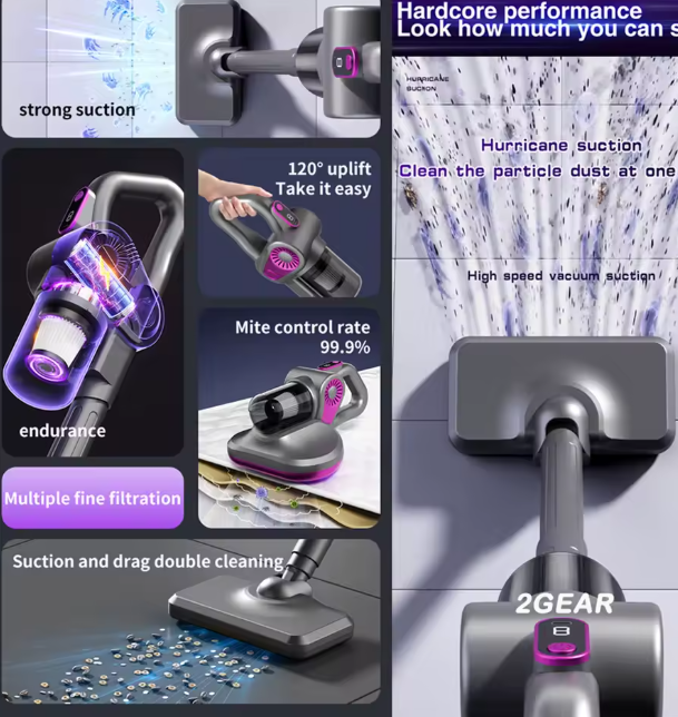 Aspiradora Inalámbrica de Mano 4 en 1 – Limpieza Inteligente con Succión Potente